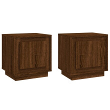 (brown oak, 2 pcs) vidaXL Bedside Cabinets Side Table Nightstand Telephone Stand Engineered Wood