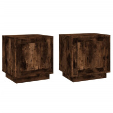 (smoked oak, 2 pcs) vidaXL Bedside Cabinets Side Table Nightstand Telephone Stand Engineered Wood