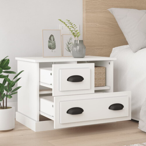 VidaXL (white) vidaXL Bedside Cabinet Bedside Table Nightstand Side Table Telephone Stand 2