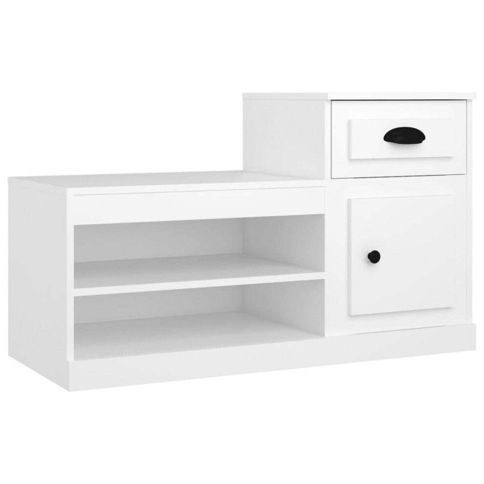 Vidaxl (White) Shoe Cabinet Shoe Rack Shoe Storage Shelf Organiser Engineered Wood