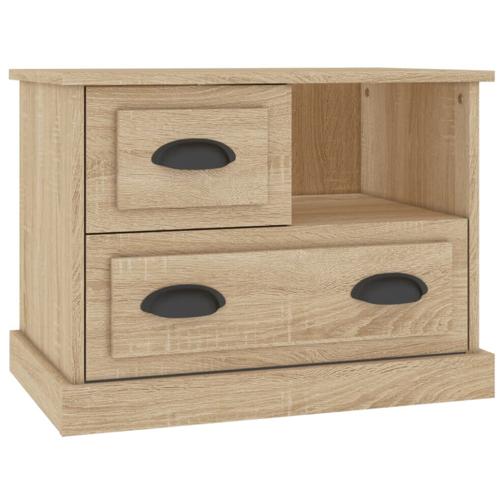 Vidaxl (Sonoma Oak) Bedside Cabinet Bedside Table Nightstand Side Table Telephone Stand Brown
