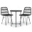 VidaXL vidaXL 3-tlg. Garten-Essgruppe Schwarz Poly Rattan 1