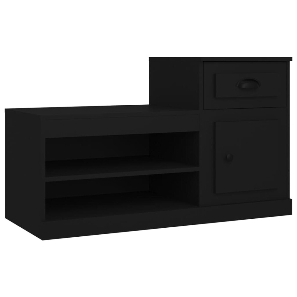 Vidaxl (Black) Shoe Cabinet Shoe Rack Shoe Storage Shelf Organiser Engineered Wood