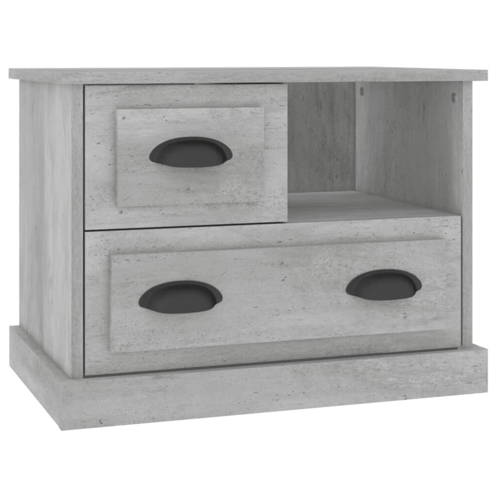 Vidaxl (Concrete Grey) Bedside Cabinet Bedside Table Nightstand Side Table Telephone Stand