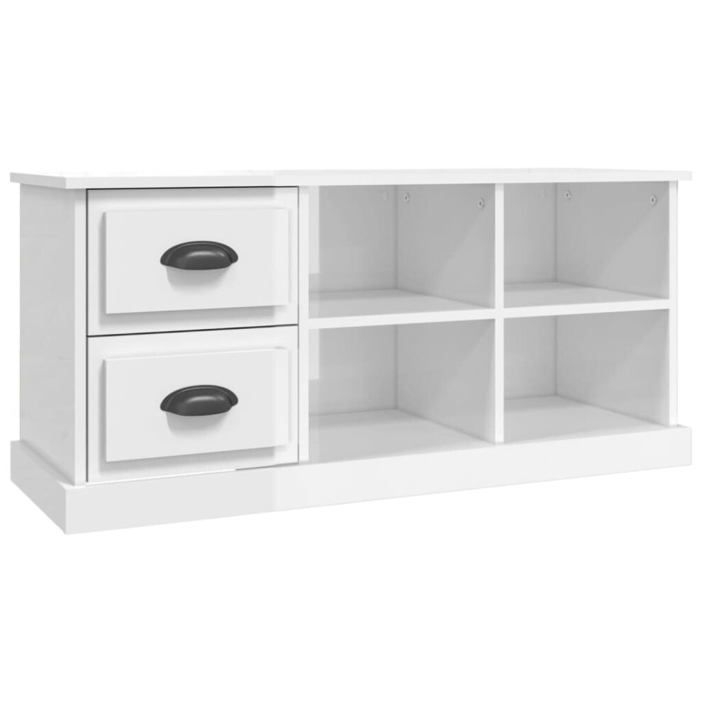 Vidaxl (High Gloss White, 102 X 35.5 X 47.5 Cm) Tv Cabinet Tv Stand Tv Unit Media Cabinet Sideboard Engineered Wood