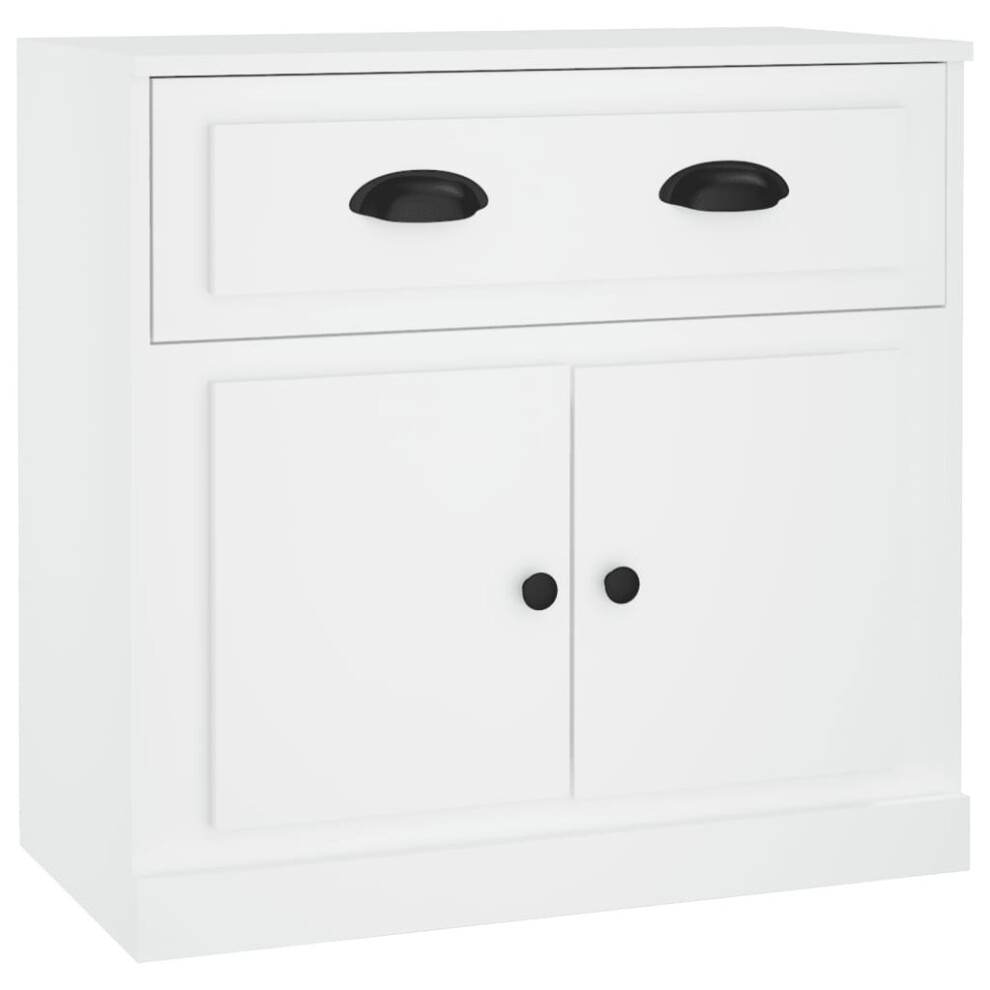 Vidaxl White (White) Sideboard Storage Cabinet Storage Cupboard Highboard Engineered Wood