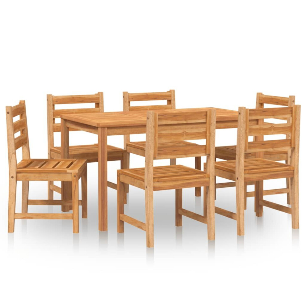 (140 cm table length, 6x chair + table) vidaXL Solid Wood Teak Garden Dining Set Dining Table Chair Multi Sizes/Models