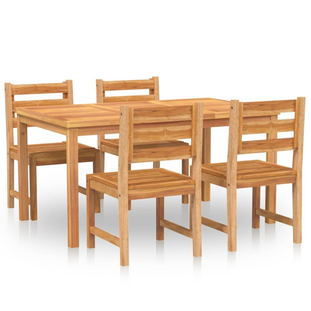 (150 cm table length, 4x chair + table) vidaXL Solid Wood Teak Garden Dining Set Dining Table Chair Multi Sizes/Models