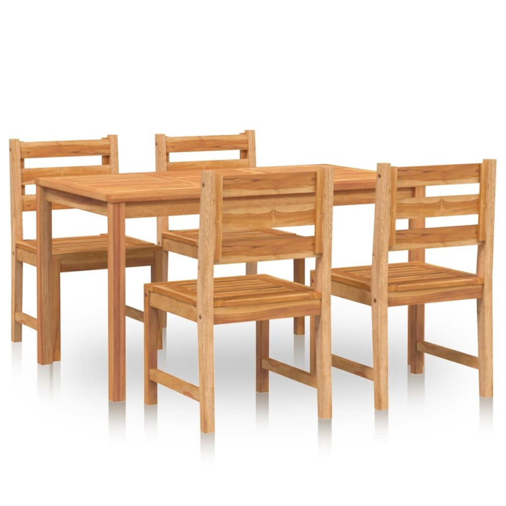 (140 Cm Table length, 4x Chair + table) vidaXL Solid Wood Teak Garden Dining Set Dining Table Chair Multi Sizes/Models