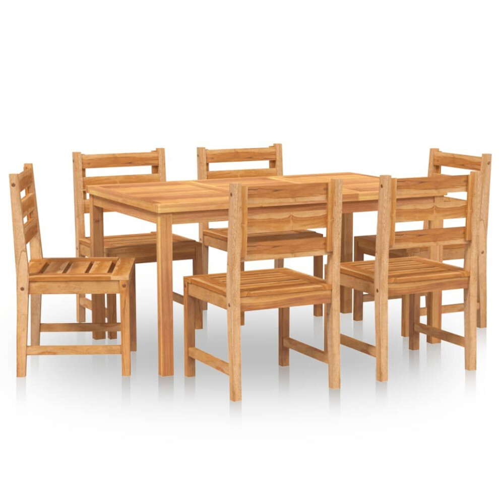 (150 cm table length, 6x chair + table) vidaXL Solid Wood Teak Garden Dining Set Dining Table Chair Multi Sizes/Models