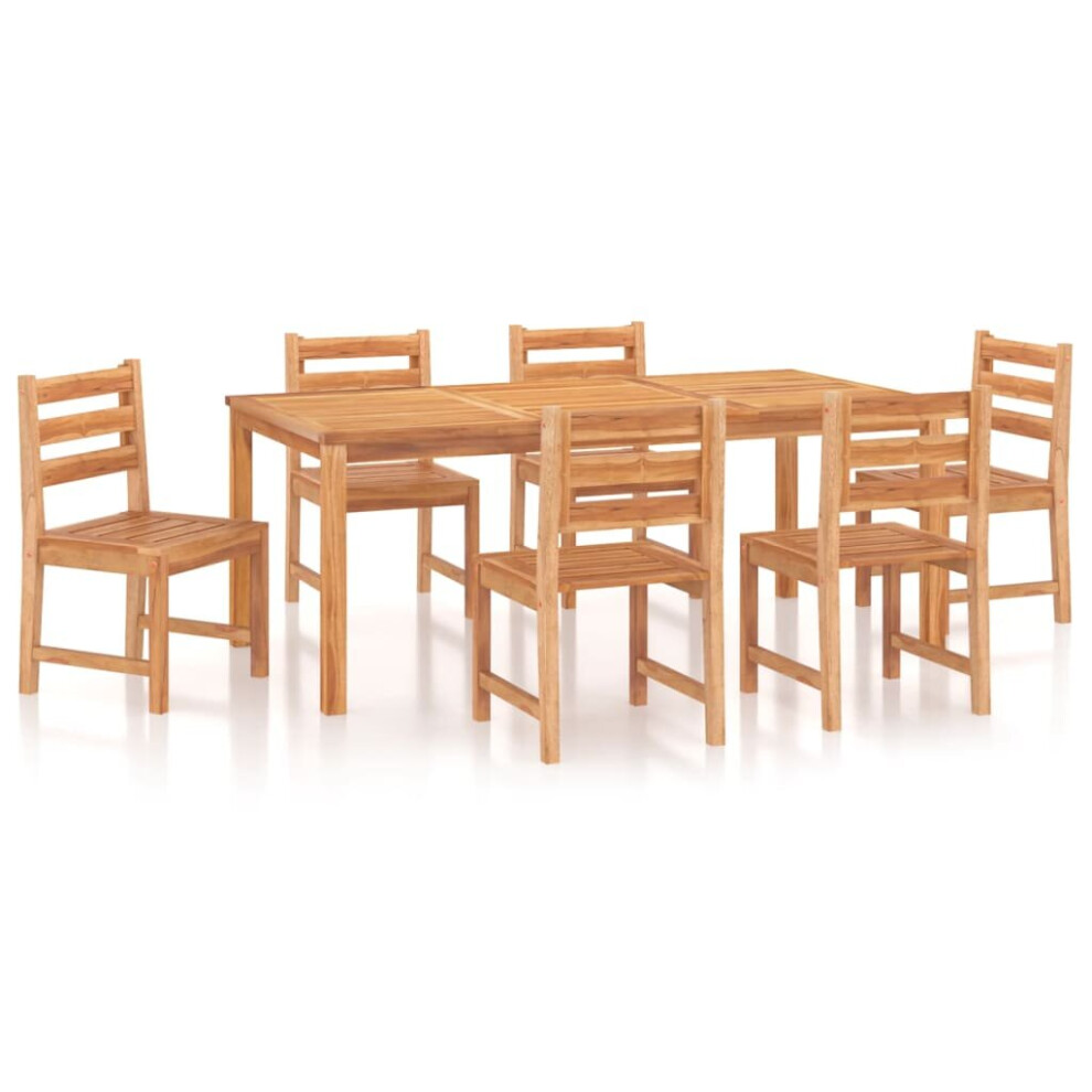 (200 cm table length, 6x chair + table) vidaXL Solid Wood Teak Garden Dining Set Dining Table Chair Multi Sizes/Models