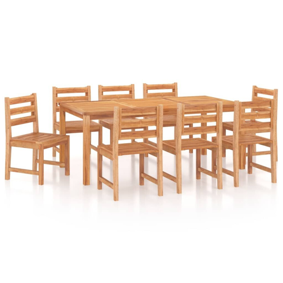 (200 cm table length, 8x chair + table) vidaXL Solid Wood Teak Garden Dining Set Dining Table Chair Multi Sizes/Models