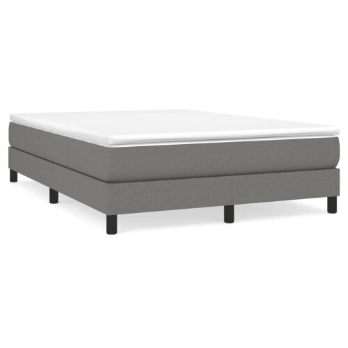 VidaXL (dark grey, 25 cm/ 4ft6 double) vidaXL Box Spring Bed Frame Mattress Foundation Upholstered Bed Base Fabric 1