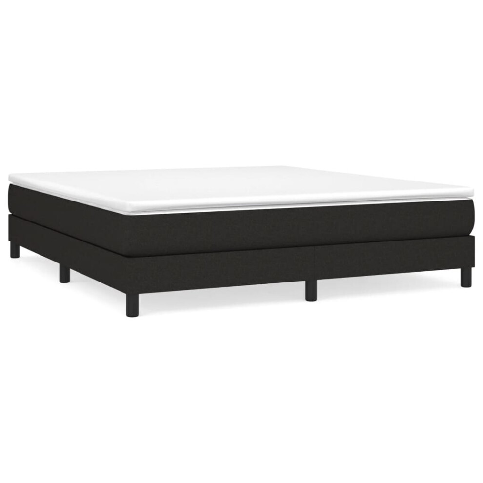 Vidaxl (Black, 25 Cm/ 6Ft Super King Size) Box Spring Bed Frame Mattress Foundation Upholstered Bed Base Fabric