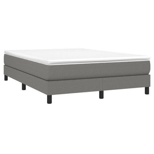 VidaXL (dark grey, 25 cm/ 4ft6 double) vidaXL Box Spring Bed Frame Mattress Foundation Upholstered Bed Base Fabric 2