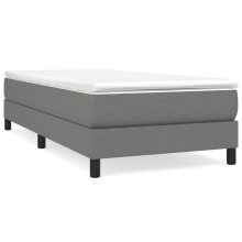 (dark grey, 25 cm/ 3ft single) vidaXL Box Spring Bed Frame Mattress Foundation Upholstered Bed Base Fabric