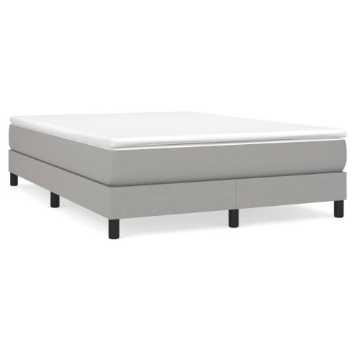 VidaXL (light grey, 25 cm/ 4ft6 double) vidaXL Box Spring Bed Frame Mattress Foundation Upholstered Bed Base Fabric 1