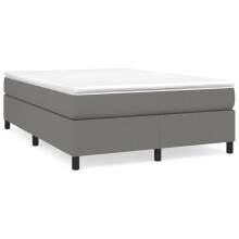 (dark grey, 35 cm/ 4ft6 double) vidaXL Box Spring Bed Frame Mattress Foundation Upholstered Bed Base Fabric