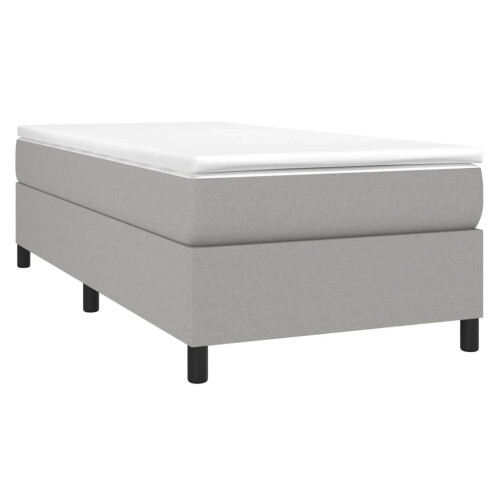 VidaXL (light grey, 35 cm/ 3ft single) vidaXL Box Spring Bed Frame Mattress Foundation Upholstered Bed Base Fabric 2