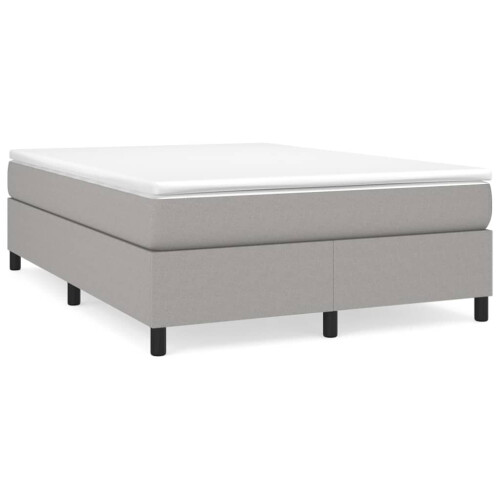 VidaXL (light grey, 35 cm/ 4ft6 double) vidaXL Box Spring Bed Frame Mattress Foundation Upholstered Bed Base Fabric