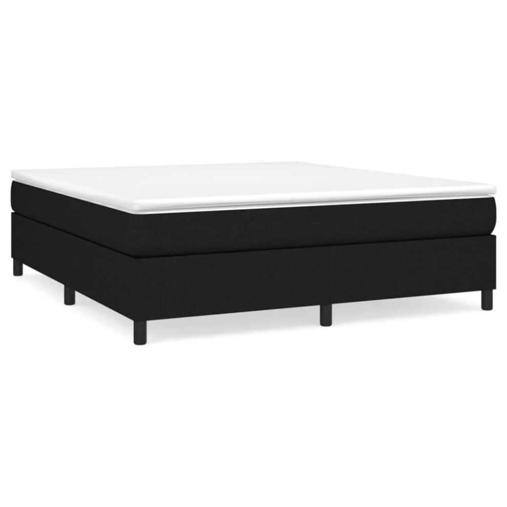 (black, 35 cm/ 6ft super king size) vidaXL Box Spring Bed Frame Mattress Foundation Upholstered Bed Base Fabric