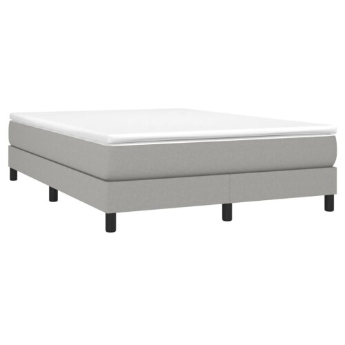 VidaXL (light grey, 25 cm/ 4ft6 double) vidaXL Box Spring Bed Frame Mattress Foundation Upholstered Bed Base Fabric 2