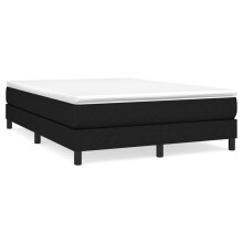 (black, 25 cm/ 4ft6 double) vidaXL Box Spring Bed Frame Mattress Foundation Upholstered Bed Base Fabric