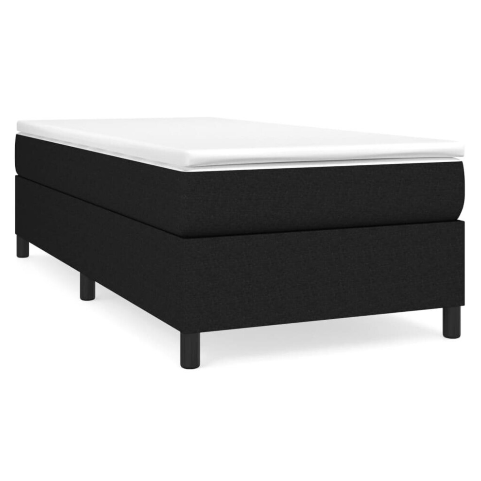 (black, 35 cm/ 3ft single) vidaXL Box Spring Bed Frame Mattress Foundation Upholstered Bed Base Fabric