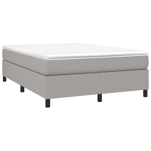 VidaXL (light grey, 35 cm/ 4ft6 double) vidaXL Box Spring Bed Frame Mattress Foundation Upholstered Bed Base Fabric 2