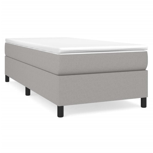 VidaXL (light grey, 35 cm/ 3ft single) vidaXL Box Spring Bed Frame Mattress Foundation Upholstered Bed Base Fabric