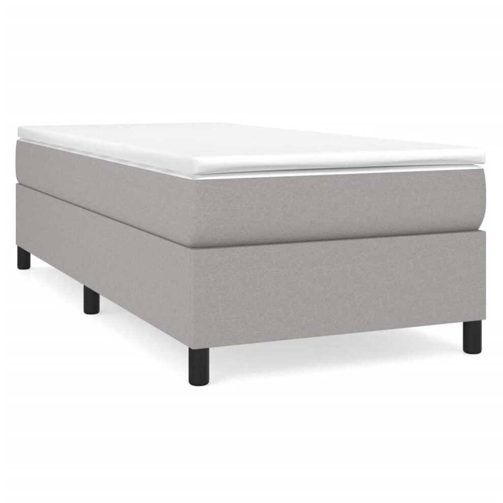 Vidaxl (Light Grey, 35 Cm/ 3Ft Single) Box Spring Bed Frame Mattress Foundation Upholstered Bed Base Fabric