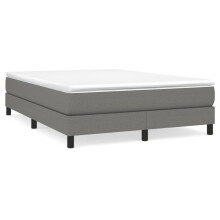 (dark grey, 25 cm/ 4ft6 double) vidaXL Box Spring Bed Frame Mattress Foundation Upholstered Bed Base Fabric