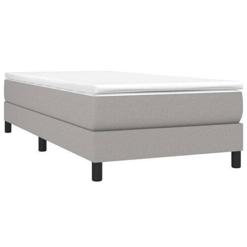 VidaXL (light grey, 25 cm/ 3ft single) vidaXL Box Spring Bed Frame Mattress Foundation Upholstered Bed Base Fabric 2