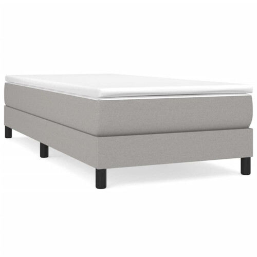 VidaXL (light grey, 25 cm/ 3ft single) vidaXL Box Spring Bed Frame Mattress Foundation Upholstered Bed Base Fabric 1