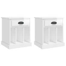 (high gloss white, 2 pcs) vidaXL Bedside Cabinets Bedside Table Nightstand Telephone Stand Table Bedroom