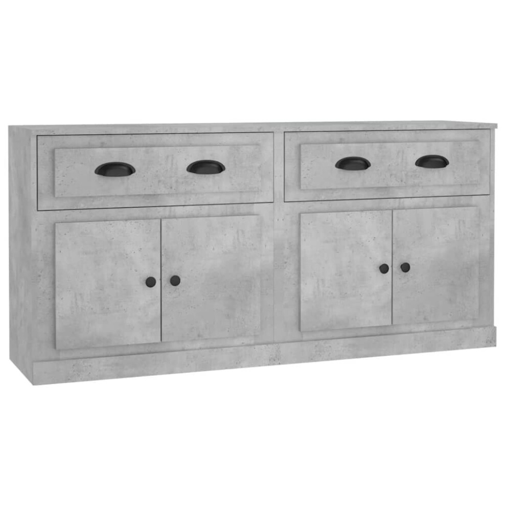 (concrete grey) vidaXL Sideboards Storage Cabinet Cupboard Highboard 2 pcs Engineered Wood