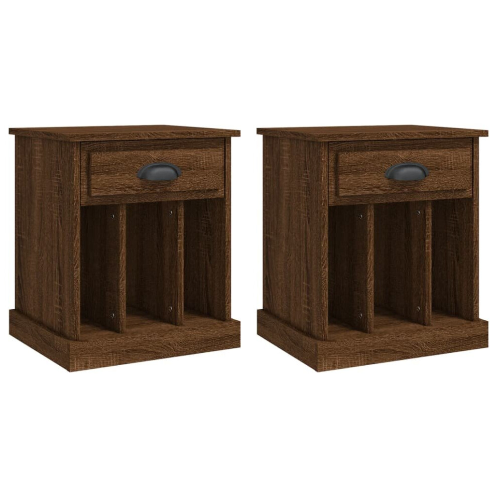 (brown oak, 2 pcs) vidaXL Bedside Cabinets Bedside Table Nightstand Telephone Stand Table Bedroom