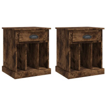 (smoked oak, 2 pcs) vidaXL Bedside Cabinets Bedside Table Nightstand Telephone Stand Table Bedroom