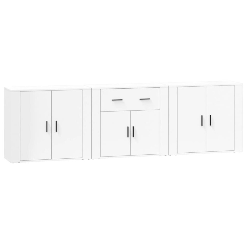 VIDAXL White 2 Door Sideboard Set of 3 - Image 3