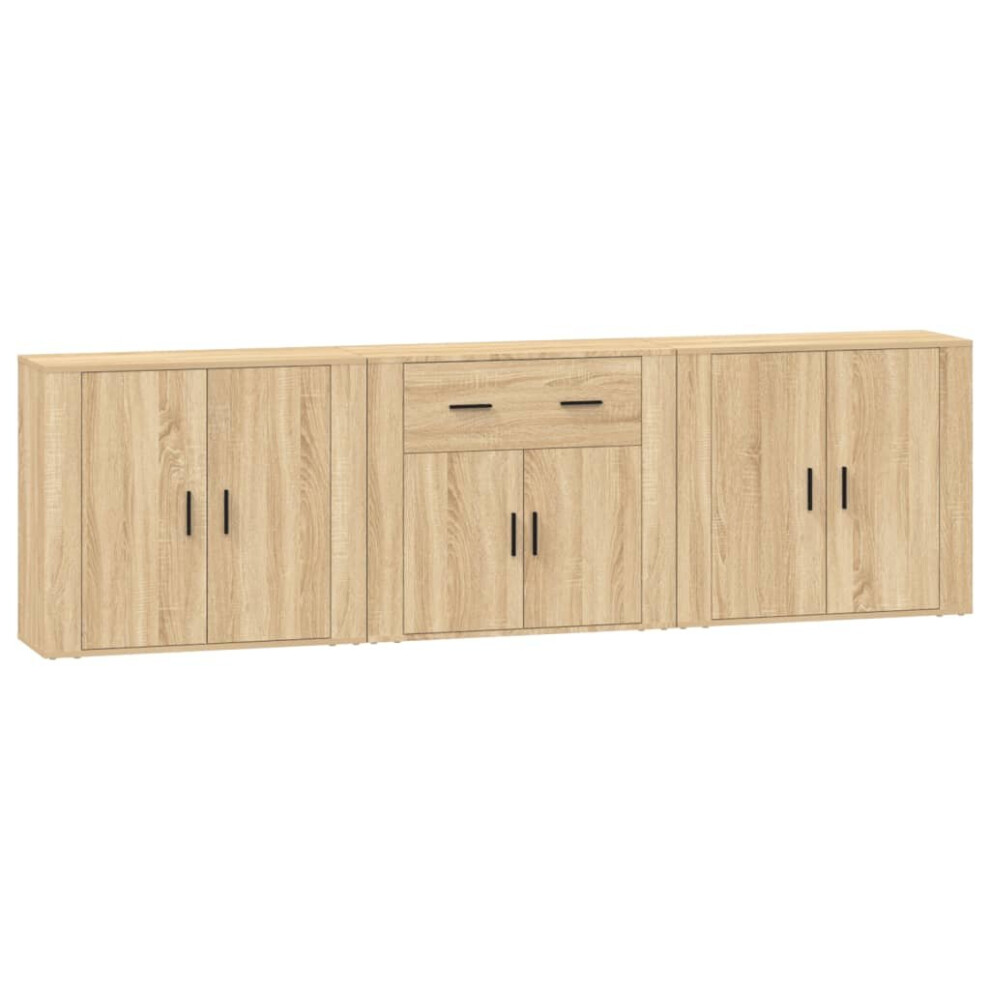 Vidaxl (Sonoma Oak) 3X Sideboards Engineered Wood Cupboard Storage Cabinet Multi Colours Brown
