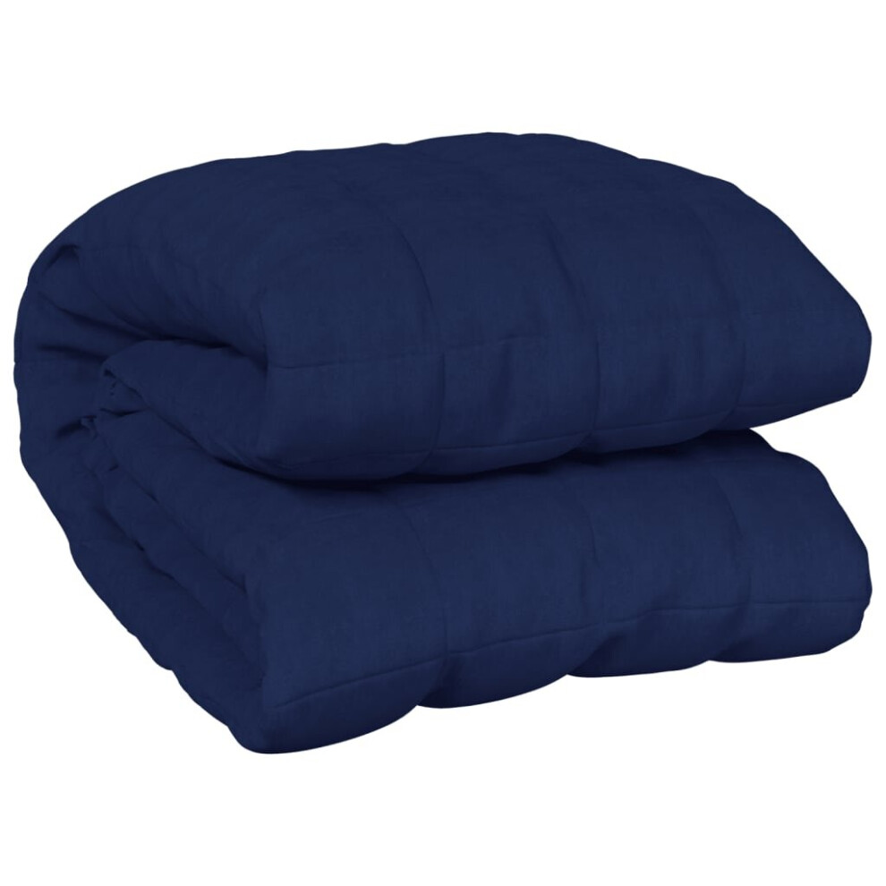 Vidaxl (Blue, 137 X 200 Cm/6 Kg) Weighted Blanket Bedding Anxiety Blanket Bedroom Quilt Blanket Fabric