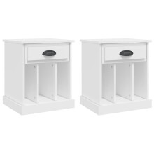 (white, 2 pcs) vidaXL Bedside Cabinets Bedside Table Nightstand Telephone Stand Table Bedroom
