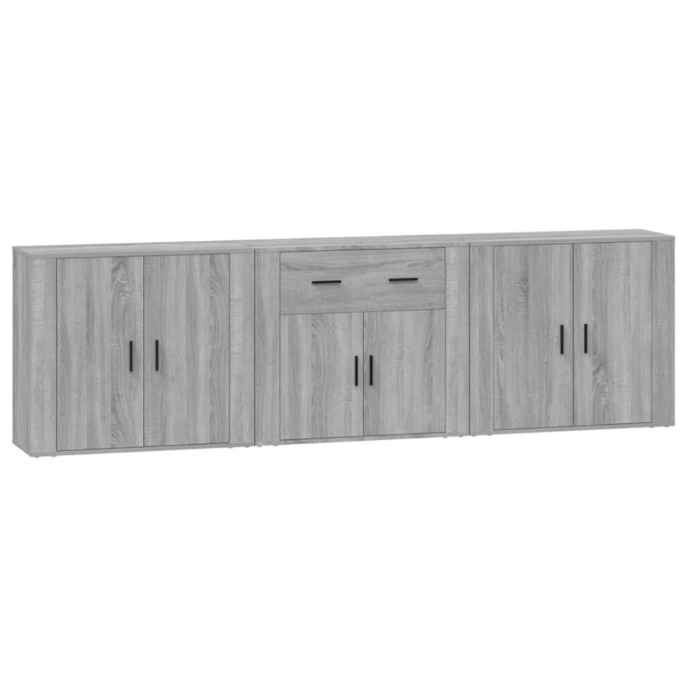 Vidaxl ( Sonoma) 3X Sideboards Engineered Wood Cupboard Storage Cabinet Multi Colours Grey