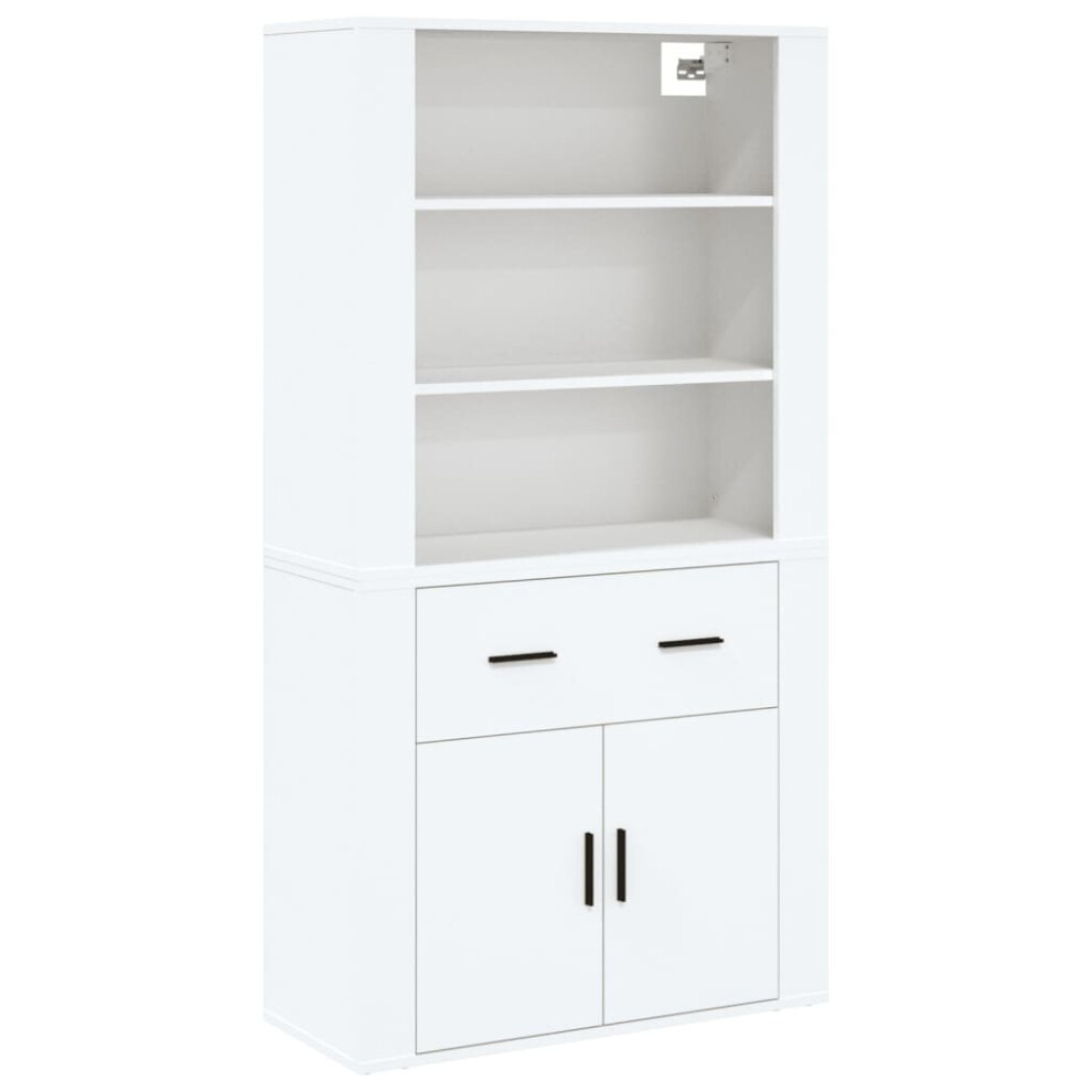 (white) vidaXL Highboard Engineered Wood Sideboard Storage Cupboard Multi Colours