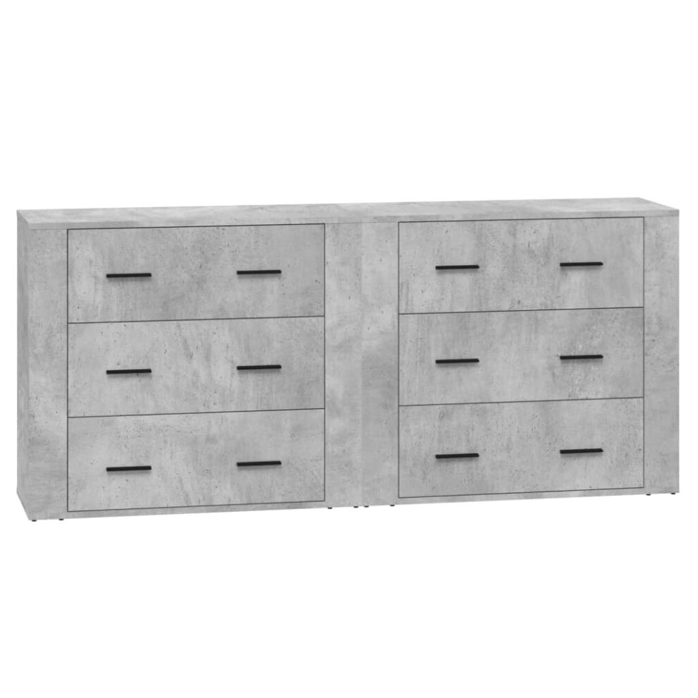Vidaxl (Concrete Grey) 2X Sideboards Engineered Wood Cupboard Storage Cabinet Multi Colours