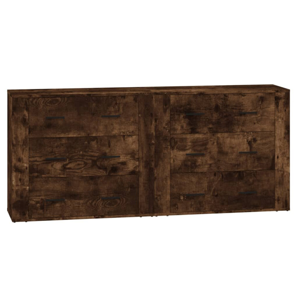 Vidaxl Sideboard - Smoked Oak Engineered Wood - Brown - 2 Pcs - Image 2