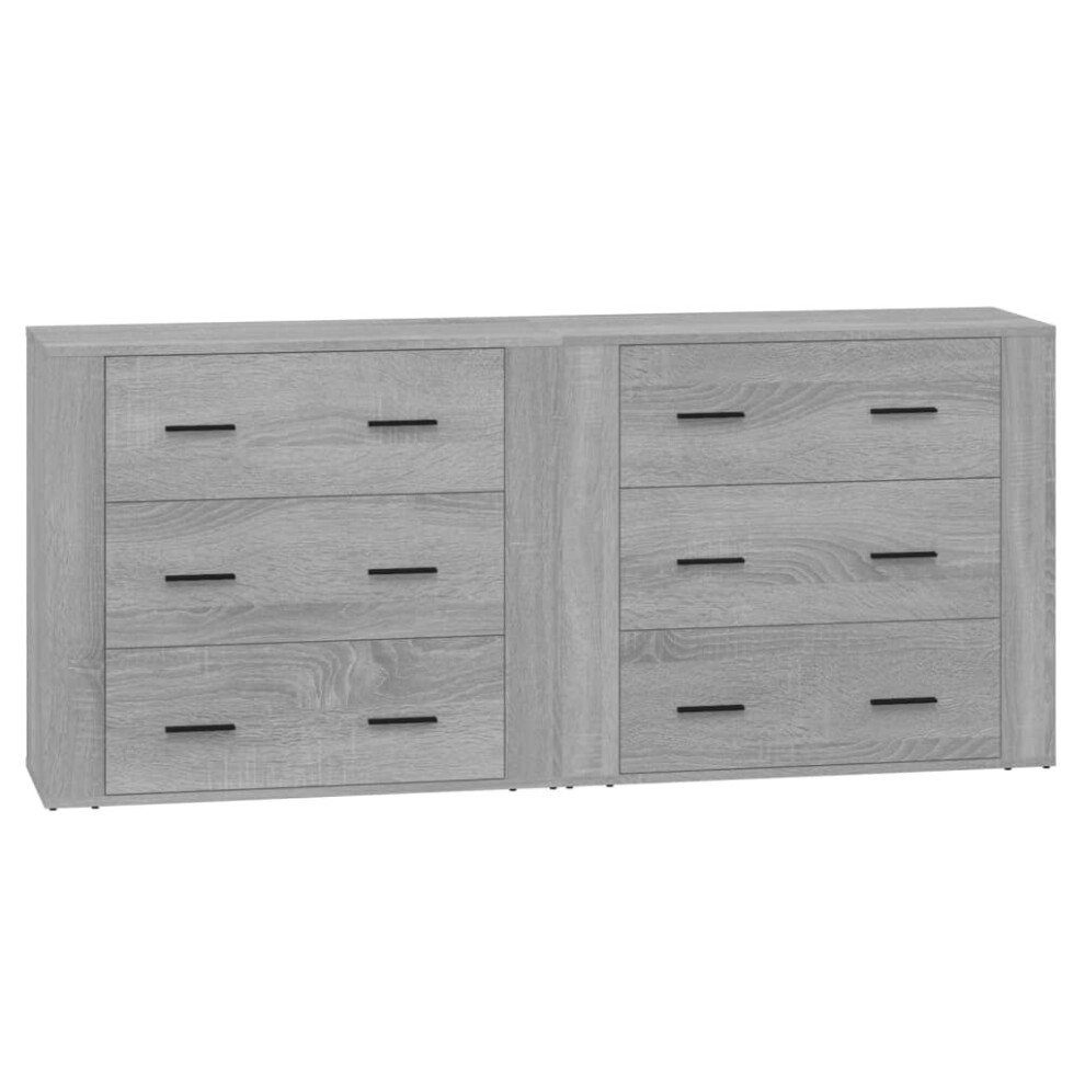 Vidaxl (Grey Sonoma) 2X Sideboards Engineered Wood Cupboard Storage Cabinet Multi Colours