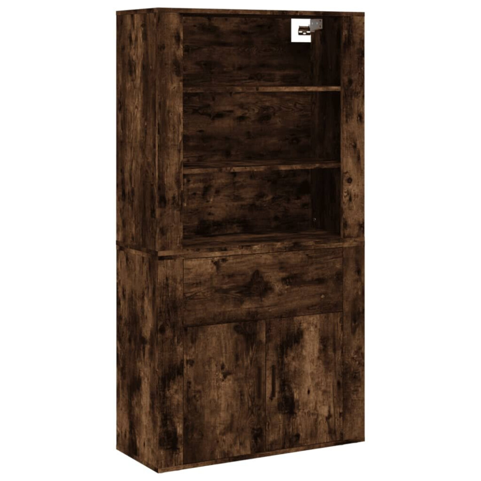 Vidaxl (Smoked Oak) Highboard Engineered Wood Sideboard Storage Cupboard Multi Colours