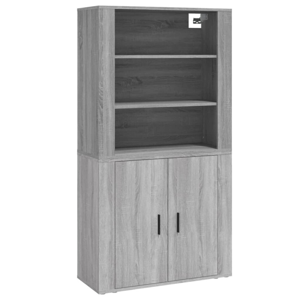 (grey sonoma) vidaXL Highboard Engineered Wood Sideboard Home Storage Cabinet Multi Colours