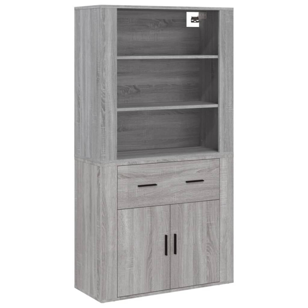 Vidaxl (Grey Sonoma) Highboard Engineered Wood Sideboard Storage Cupboard Multi Colours
